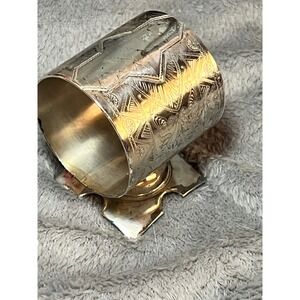 James W Tufts Quadruple Plate Napkin Ring 1565 Engraved Silverplate VTG